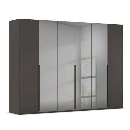 Rauch Paola 301cm 6 Door Wardrobe - Graphite and Grey Glass
