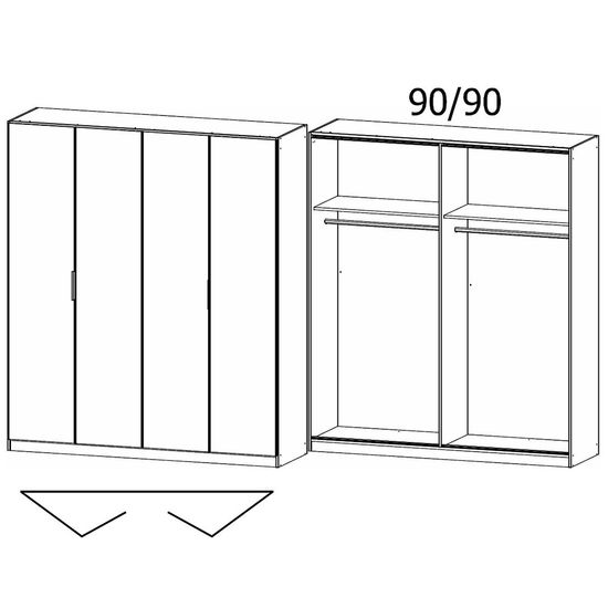 Rauch Wingview Lite 181cm 4 Door Wardrobe - Silk Grey