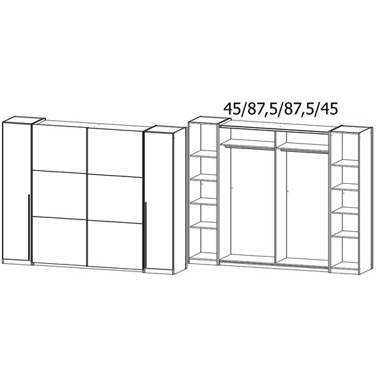 Rauch Mood 268cm 4 Door Wardrobe - Metallic Dark Grey