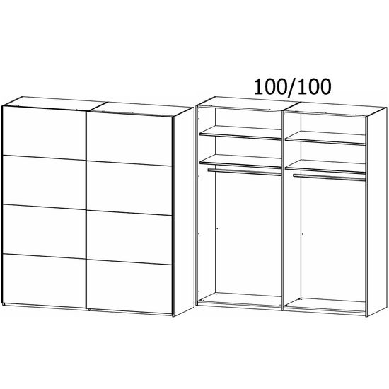 Rauch Evelyn 201cm 2 Door Sliding Wardrobe - Sonoma Oak