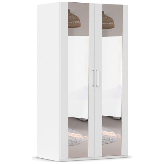 Rauch Evelyn 101cm 2 Door Wardrobe with Mirror - H 197cm - Alpine White