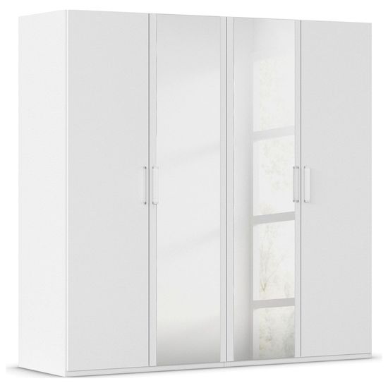 Rauch Evelyn 201cm 4 Door Wardrobe with Mirror - H 197cm - Alpine White