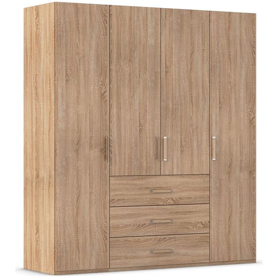 Rauch Evelyn 201cm 4 Door Wardrobe with Drawer - H 223cm - Sonoma Oak