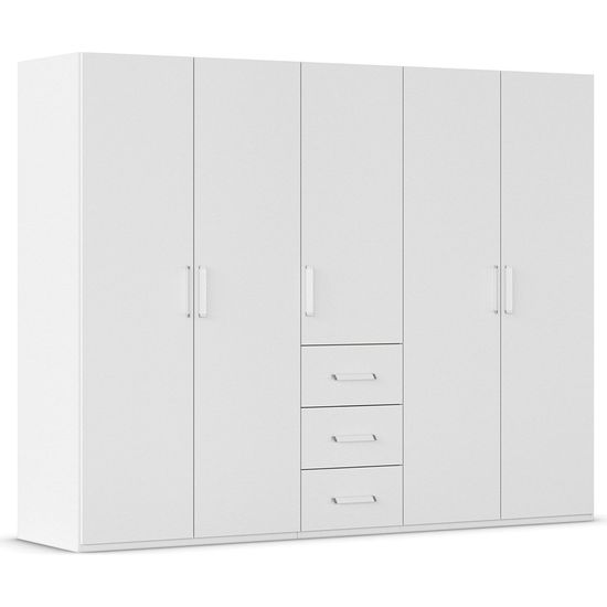 Rauch Evelyn 251cm 5 Door Wardrobe with Drawer - H 197cm - Alpine White