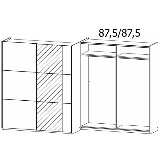 Rauch Kronach 175cm 2 Door Sliding Wardrobe with Mirror - Alpine White