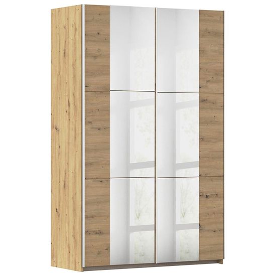 Rauch Kronach 131cm 2 Door Mirrored Sliding Wardrobe - Artisan Oak