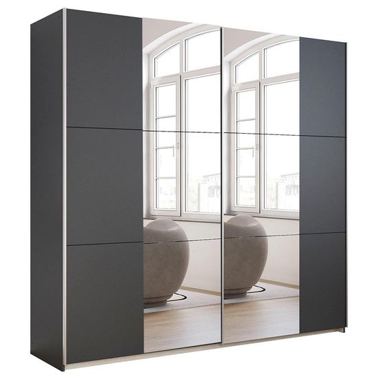 Rauch Kronach 218cm 2 Door Mirrored Sliding Wardrobe - Metallic Dark Grey