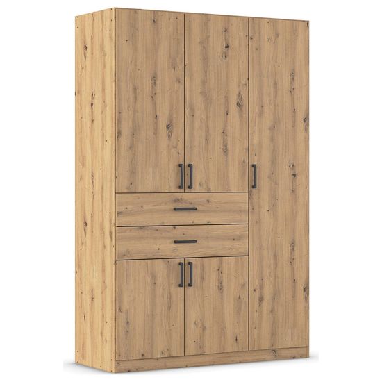 Rauch Maika 136cm 5 Door Wardrobe - H 210cm - Artisan Oak
