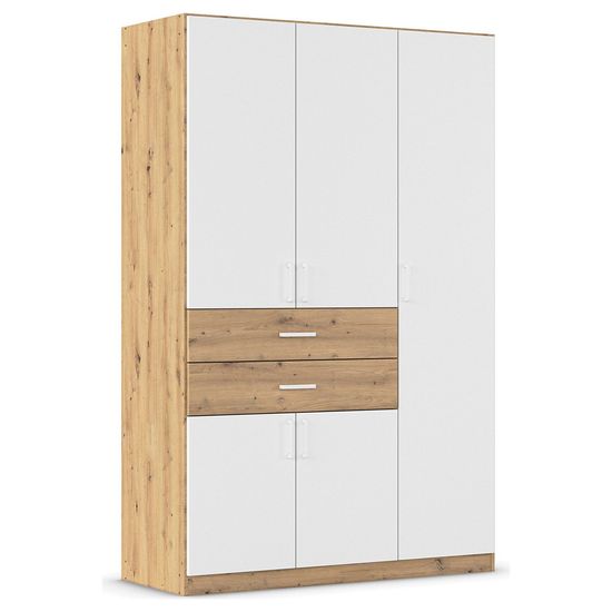 Rauch Maika 136cm 5 Door Wardrobe - H 210cm - Artisan Oak and Alpine White