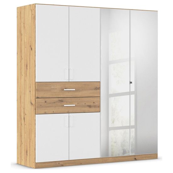 Rauch Maika 181cm 6 Door Combi Wardrobe - H 197cm - Artisan Oak and Alpine White