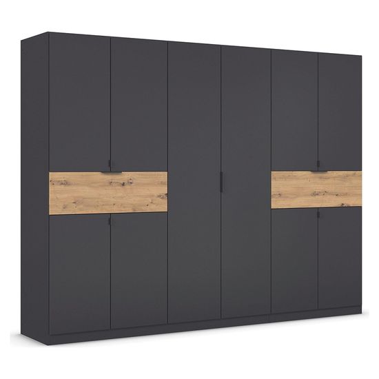 Rauch Ticao 271cm 10 Door Wardrobe - Metallic Dark Grey and Artisan Oak