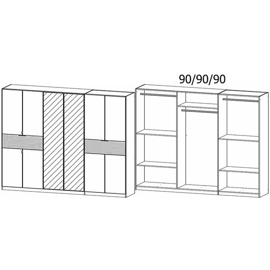 Rauch Ticao 271cm 10 Door Combi Wardrobe - Metallic Dark Grey