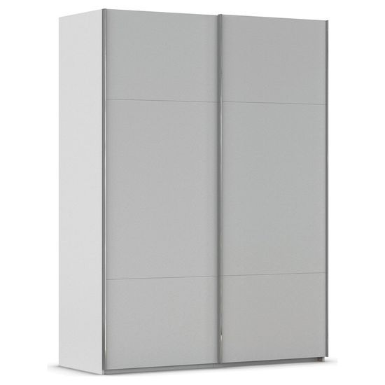 Rauch Contido 162cm 2 Door Sliding Wardrobe with Extras - Silk Grey