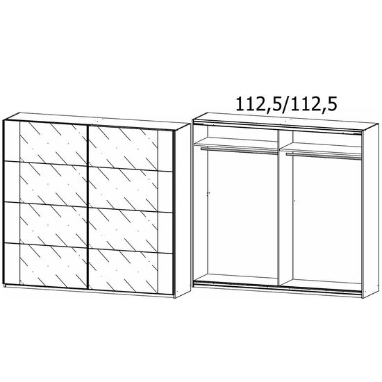 Rauch Artemis 226cm 2 Door Sliding Wardrobe - Alpine White and Champagne Glass