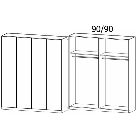 Rauch Monostar 181cm 4 Door Wardrobe - Alpine White