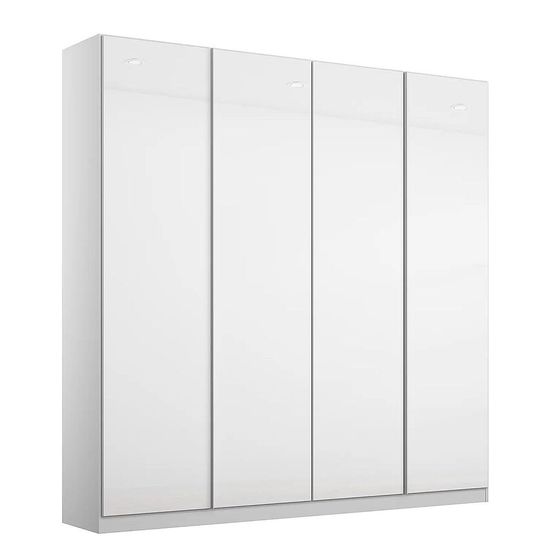 Rauch Monostar 181cm 4 Door Wardrobe - Alpine White with White Glass