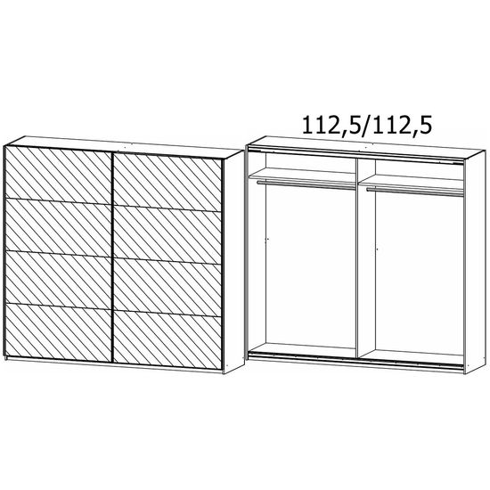 Rauch Belluno 226cm 2 Door Sliding Mirrored Wardrobe - Alpine White