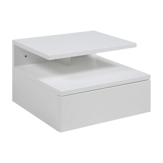 Ashlan White Painted 1 Drawer Wall Mounted Floating Bedside Table