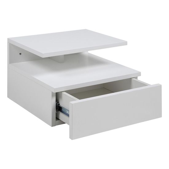 Ashlan White Painted 1 Drawer Wall Mounted Floating Bedside Table