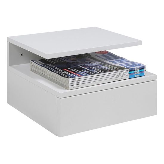 Ashlan White Painted 1 Drawer Wall Mounted Floating Bedside Table