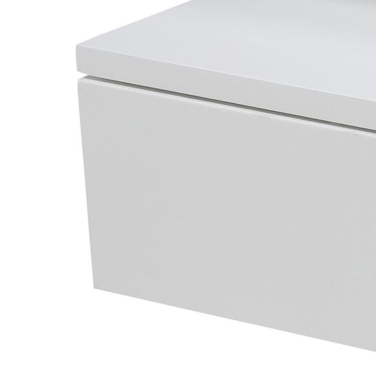 Ashlan White Painted 1 Drawer Wall Mounted Floating Bedside Table