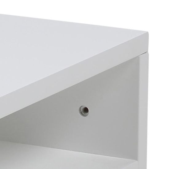 Ashlan White Painted 1 Drawer Wall Mounted Floating Bedside Table