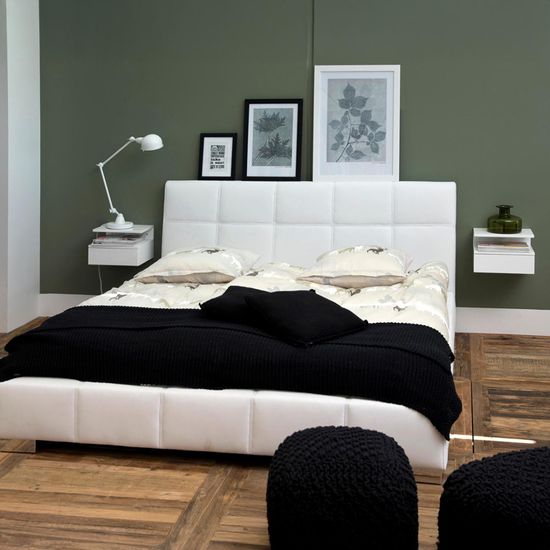 Ashlan White Painted 1 Drawer Wall Mounted Floating Bedside Table