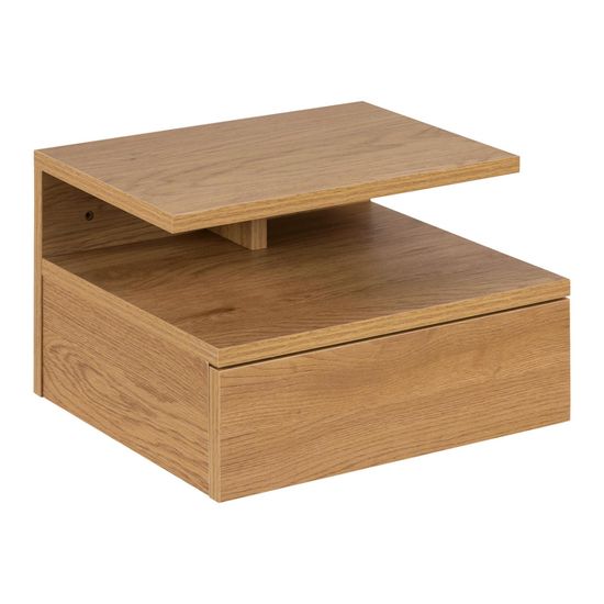 Ashlan Oak 1 Drawer Wall Mounted Floating Bedside Table