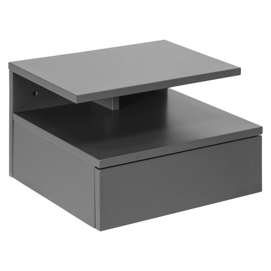Ashlan Grey Painted 1 Drawer Wall Mounted Floating Bedside Table