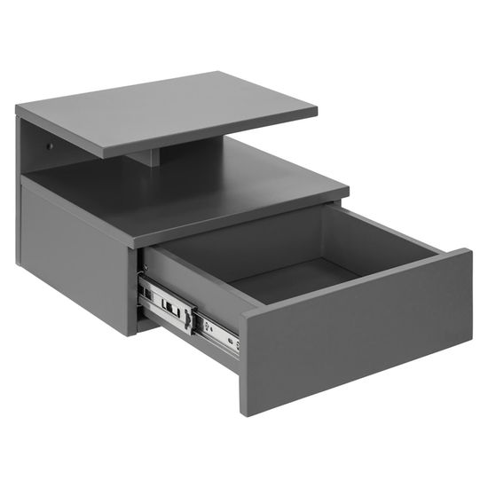 Ashlan Grey Painted 1 Drawer Wall Mounted Floating Bedside Table