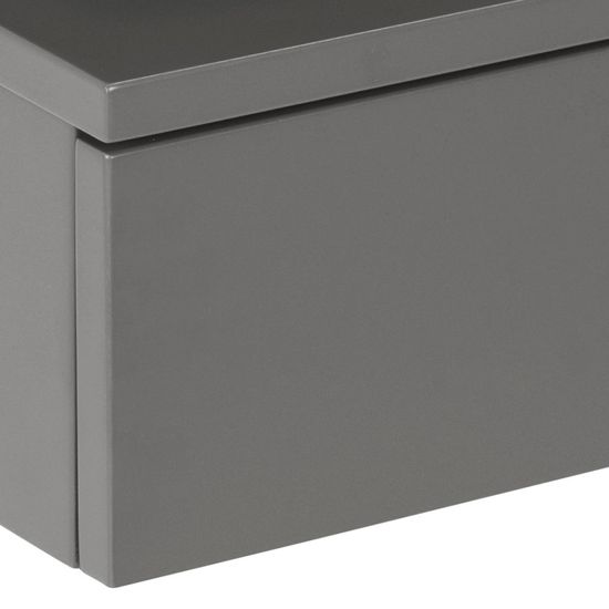 Ashlan Grey Painted 1 Drawer Wall Mounted Floating Bedside Table