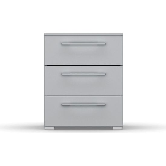 Rauch Skat Pure 3 Drawer Bedside Cabinet - Silk Grey