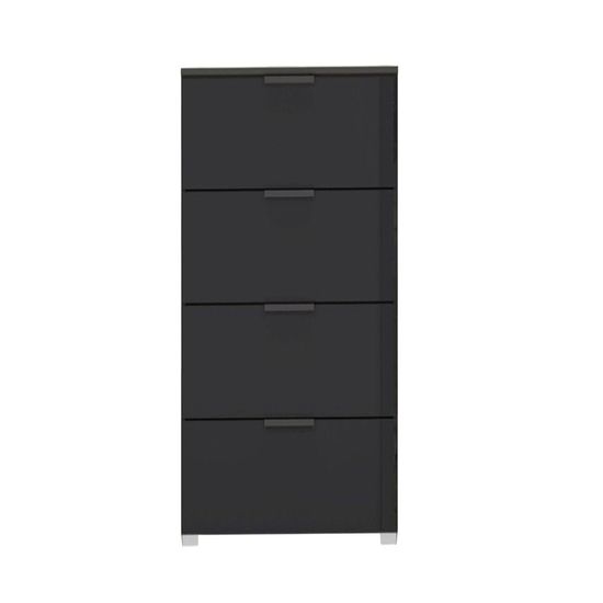 Rauch Skat Meridian 4 Drawer Narrow Chest - Graphite and Basalt Glass