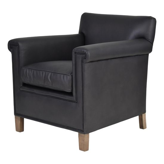 Libra Lytham Black Leather Armchair