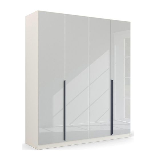 Rauch Quadra Spin 181cm 4 Door Wardrobe - Alpine White and Crystal White Glass
