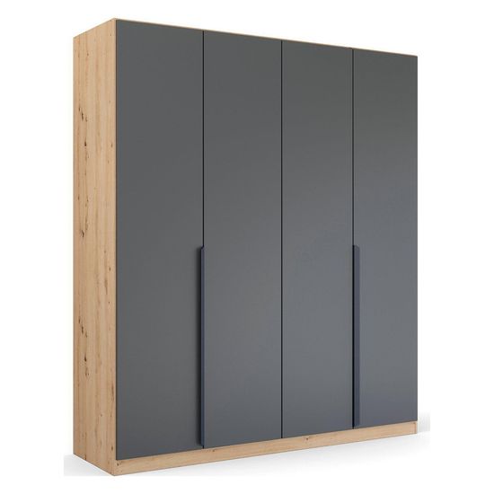 Rauch Quadra Spin 181cm 4 Door Wardrobe - Artisan Oak and Metallic Dark Grey