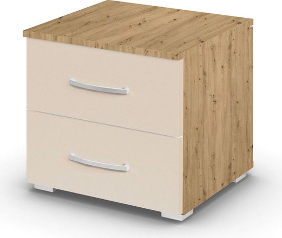 Rauch Aditio 2 Drawer Bedside Cabinet - Artisan Oak and Champagne