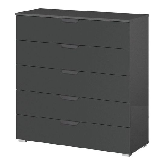Rauch Aditio 5 Drawer Wide Chest - Metallic Dark Grey