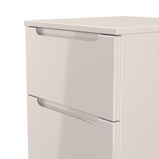 Milan Cashmere Gloss 2 Drawer Bedside Cabinet