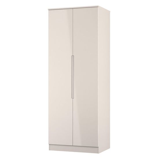 Milan Cashmere Gloss 2 Door Plain Tall Wardrobe
