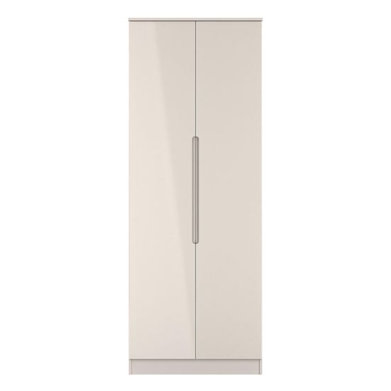 Milan Cashmere Gloss 2 Door Plain Tall Wardrobe