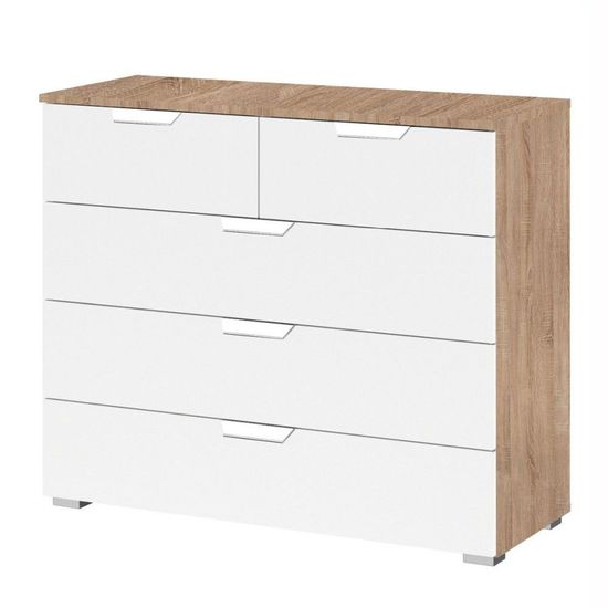 Rauch Aditio 3+2 Drawer Chest - Sonoma Oak and Alpine White