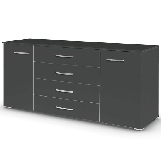 Rauch Aditio 2 Door Large Sideboard - 160cm - Metallic Dark Grey