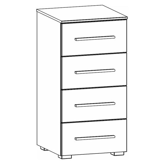 Rauch Alvor 4 Drawer Narrow Chest - Sonoma Oak and Alpine White