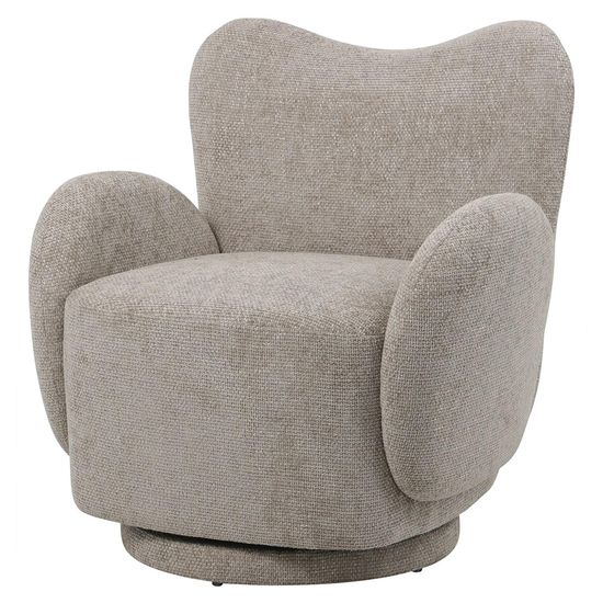 Libra Bingham Taupe Fabric Swivel Armchair