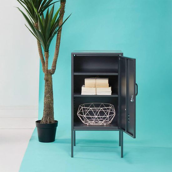 Academy Grey Metal 1 Door Cabinet