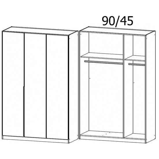 Rauch Memphis 136cm 3 Door Wardrobe - Alpine White