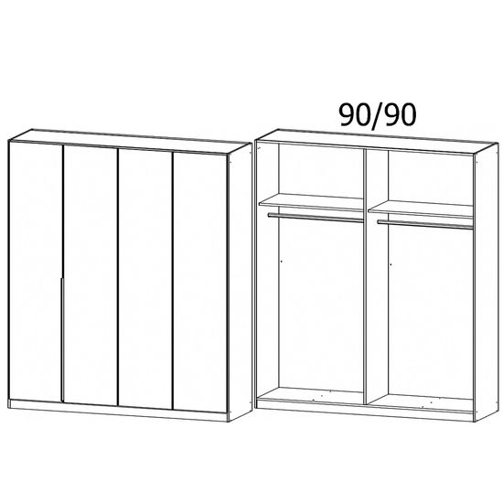Rauch Memphis 181cm 4 Door Wardrobe - Alpine White
