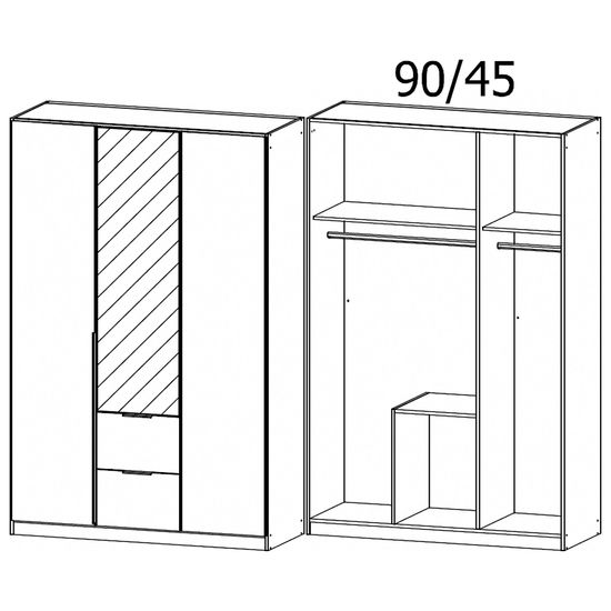 Rauch Memphis 136cm 3 Door Combi Wardrobe - Alpine White