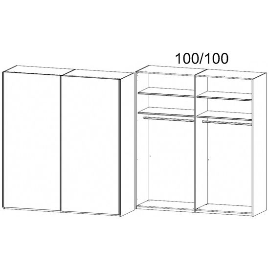 Rauch Taro 201cm 2 Door Sliding Wardrobe - Alpine White